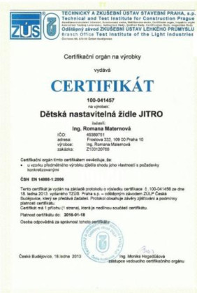 Dětská rostoucí židle Klasik Jitro
