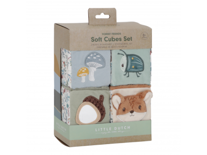 Kostky textilní 4 ks Forest Friends Little Dutch