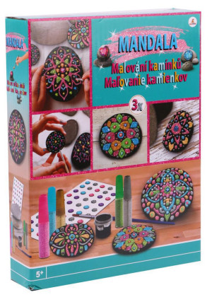 Malování na kamínky třpytivá Mandala