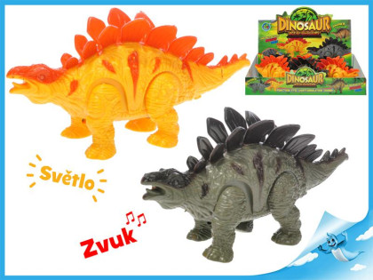 Stegosaurus chodící se světlem a zvukem