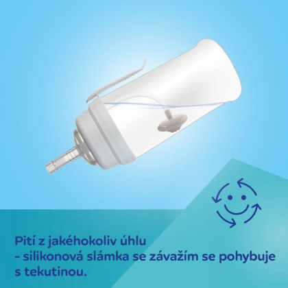 Lahev nevylévací sportovní se slámkou a závažím BabiesBoo 350 ml Canpol babies