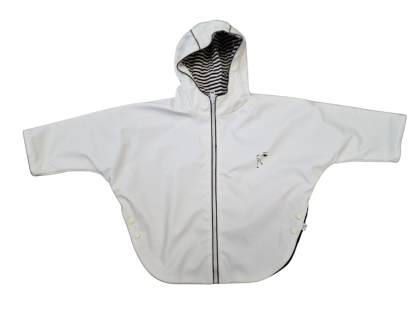 Podzimní bunda do deště námořnická bílá Česká výroba Babyservice Vel. 12 měs