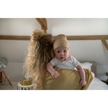 Čepička Beanie Seersucker LODGER Beige