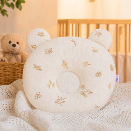 Mušelínový tvarovaný polštářek Louka Nature, béžová Baby Nellys