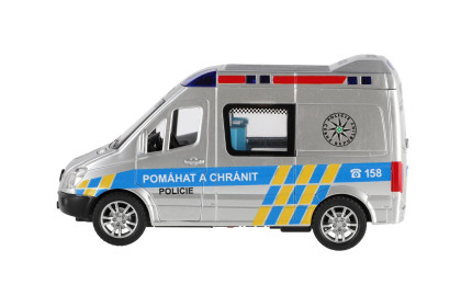 Auto policie 15 cm se zvukem a světlem na setrvačník