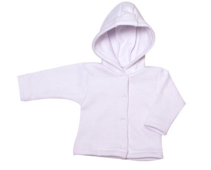 Dětský teplákový kabátek s kožíškem a kapucí MKCool Bílý