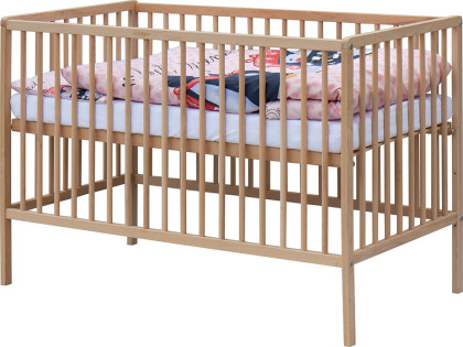 Dětská postýlka přírodní s kompletní výbavou 120 x 60 cm Pimpi Scarlett