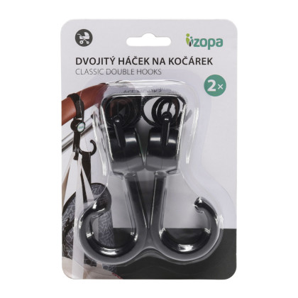 Dvojitý háček na kočárek 2 ks - Black