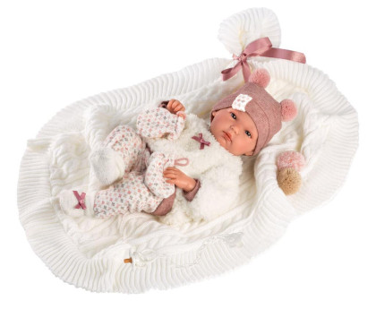 New Born holčička 63576 Llorens - realistická panenka miminko - 35 cm