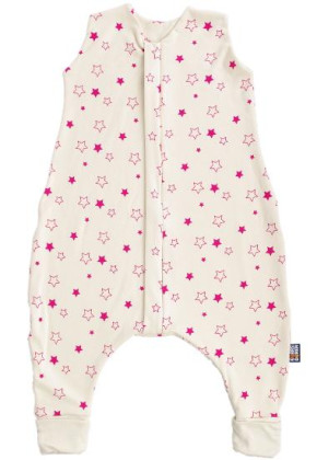 Letní bio spací pytel s nožičkami fuchsiové hvězdičky Kaarsgaren 