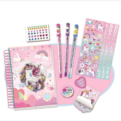 Barevná sada blok s jednorožcem