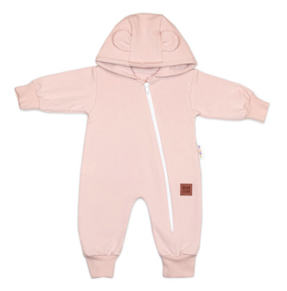 Rostoucí teplákový overal, čepice, botky, 3D, Nature - růžová Baby Nellys