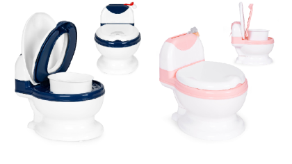 Dětský nočník ve tvaru toalety s vyjímatelnou nádobou a se štětkou 