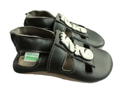 Kožené capáčky sandálky Barefoot Vel. M (6-12 měs.) Hopi Hop