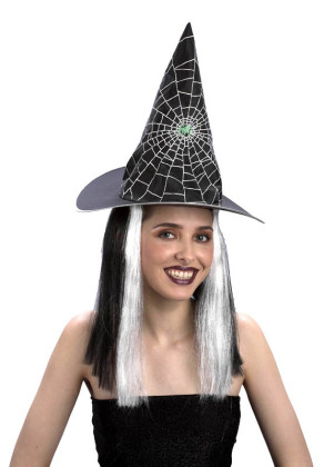 Čarodějnický klobouk s vlasy