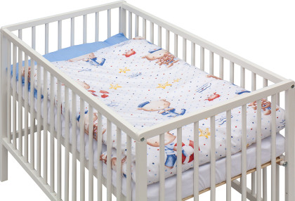 Dětská postýlka s kompletní výbavou bílá 120 x 60 cm Doneto Scarlett 