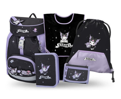 Set 5 Airy Kuromi Fortune Dream: batoh, penál, sáček, zástěra, peněženka GRS Baagl