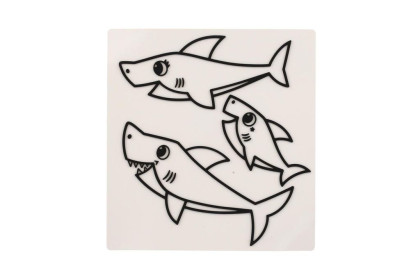 Okenní samolepky a omalovánky Baby Shark s barvami