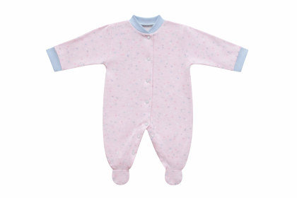 Kojenecký overal bavlna růžový - tečky Baby Service