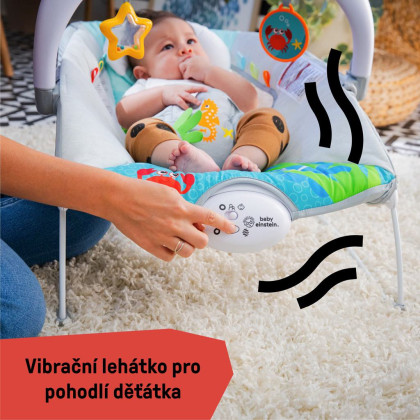 Lehátko hudební vibrační se světly Kick to It Neptune do 9 kg Baby Einstein