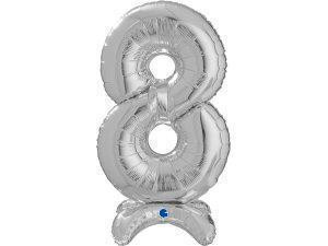 Fóliový balónek stojící stříbrná 64 cm číslice