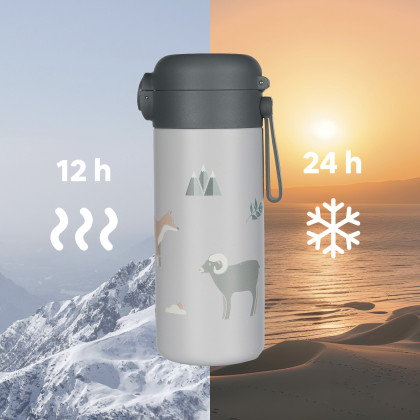 Termoska na tekutiny s brčkem a silikonovým držákem 350 ml Zopa