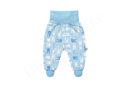 Bavlněné polodupačky Zajíci Baby Service Modré