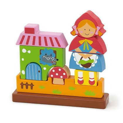 Dřevěné kostky magnetické Červená karkulka Viga