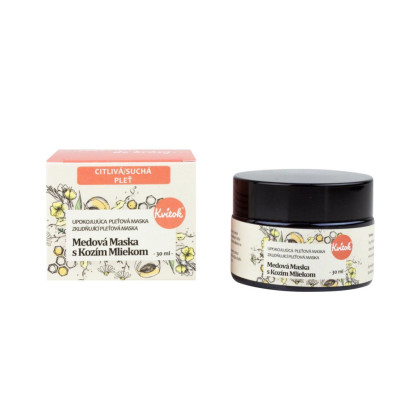 Medová maska s kozím mliekom (citlivá pleť) 30 ml Kvitok