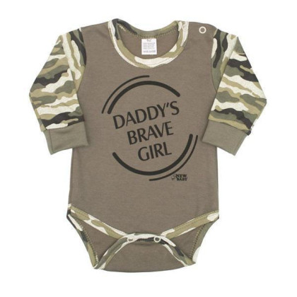 Kojenecké body s dlouhým rukávem New Baby Army girl