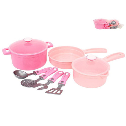 Sada nádobí růžová 18 m+ 9 ks