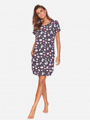 Kojící noční košile Graphite/spící zvířátka