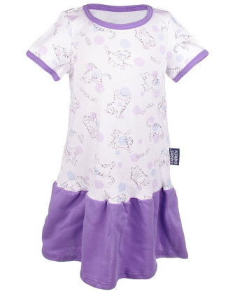 Dívčí letní šaty fialové s kočičkami Kaarsgaren