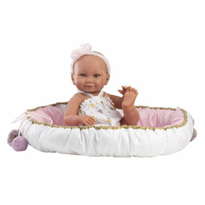 New born holčička realistická panenka miminko s celovinylovým tělem - 40 cm Llorens