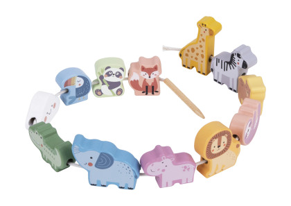 Navlékání Zvířátka Pastel 13 ks
