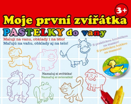 Pastelky do vany Moje první zvířátka 10 ks s houbičkou