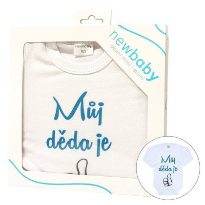 Body s potiskem New Baby Můj děda je jednička - dárkové balení