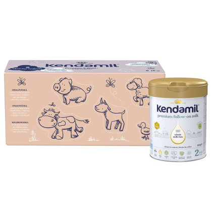 Kendamil Premium 2 HMO+, 2,4 kg (3× 800 g), kreativní balení s dárkem