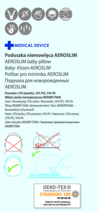 Polštář Aeroslim z pamětové pěny 36 x 26 cm BabyMatex