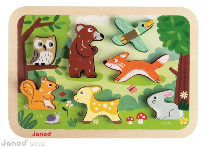 Dřevěné vkládací puzzle pro nejmenší Chunky Janod