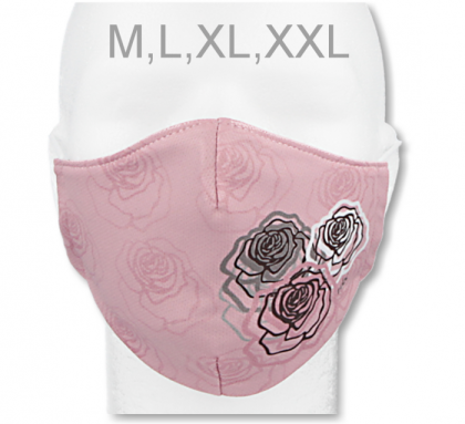 Funkční designová rouška z materiálu Coolmax Růže RDX