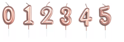 Svíčka dortová rose gold 5 cm