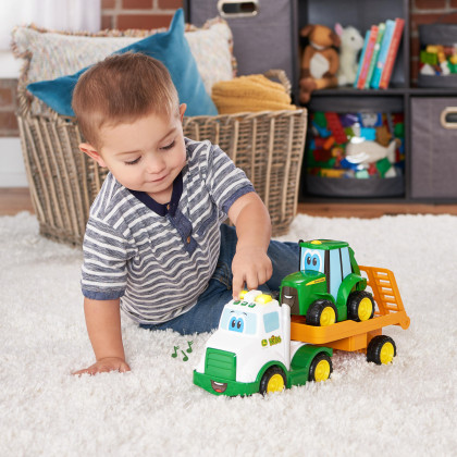 Traktor Johnny s tahačem 37 cm JD Kids John Deere