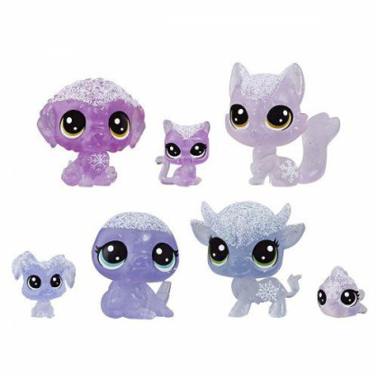 Littlest Pet Shop Zvířátka z ledového království 7 ks FIALOVÁ