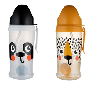 Lahev nevylévací sportovní se slámkou a závažím BabiesBoo 350 ml Canpol babies 