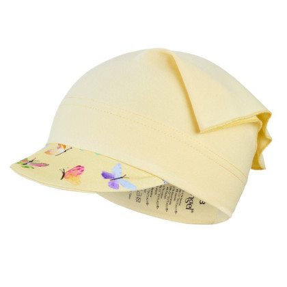 Šátek tenký kšilt Outlast®s UV faktorem 50+ sv.žlutá/motýlci