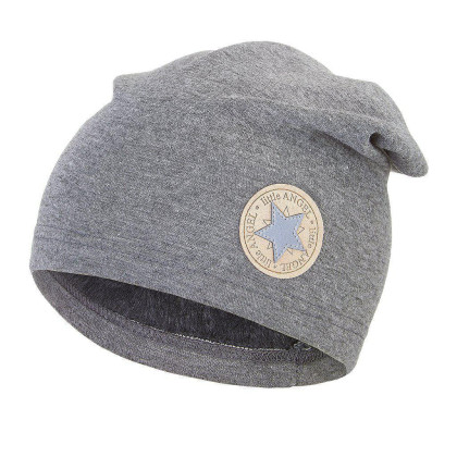 Čepice spadlá hřejivá Tm. šedý melír