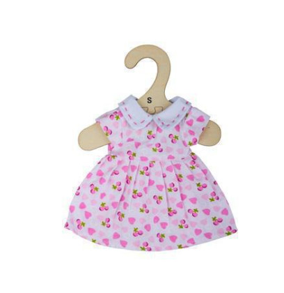 Růžové šaty se srdíčky pro panenku Bigjigs Toys