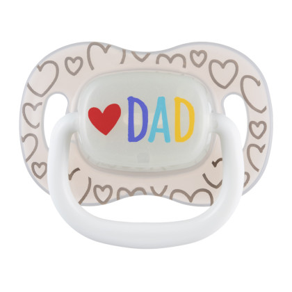 Dudlík svítící silikonový symetrický Love Mum & Dad 0 - 6 m, 2 ks Canpol babies