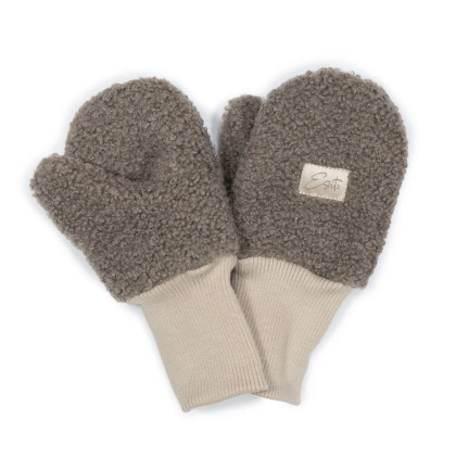 Zimní palcové rukavice Teddy fleece double Brown Esito